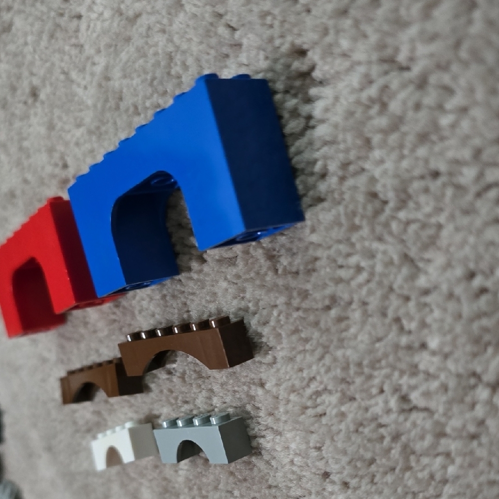 LEGO Building Block Bridge Set - Red, Blue, Brown, Gray - Picture 5 of 5